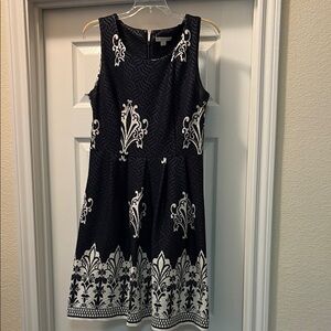 New York & Company Navy Blue Sleeveless A-Line Midi Dress